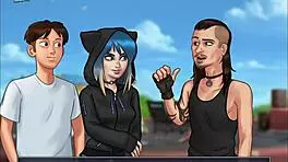 Summertime Saga 153 features a teen with small tits in this cartoon adventure