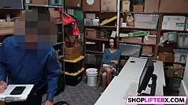 Tight teen pussy punished with big cock drilling after shoplifting blowjob