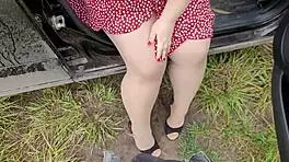 Bold Dirty Outdoor Foot-Shoejob