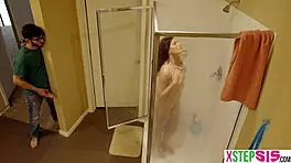 Bossy Brunette Cheerleader Stepsister Rides Monster Cock Cowgirl And Doggy