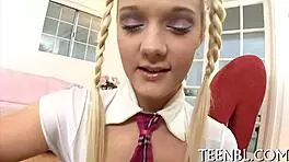 The naughty teen relents to the hottie's lusty desires in the scene