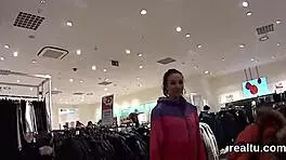 The attractive czech kitten was seduced in the shopping centre, her clothes ripped off before getting shagged in pov