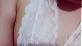 Girl shows her extremely tight pussy