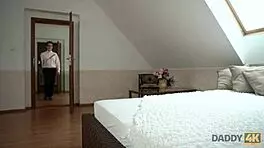 Daddy4k hottie blows old man and gets drilled