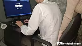 distracting my man from work with a sneaky blowjob pov
