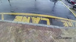 Perky Blonde Amateur Gets Paid For Outdoor Public Blowjob In POV.