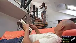 Euro Teen Gets Oral Then Pounded By Grandpa