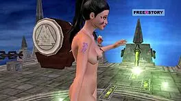 Feel the passion in this 3D cartoon of an Indian teen posing seductively in various positions