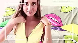 Teen Masturbation with Vibrator on Clit in Striptease