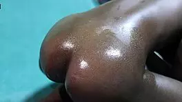 Petite amateur ebony takes big cock in anal for cum loads