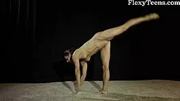 Hot Russian Teen Gymnast Teases with Acrobatic Moves in Tight Outfit