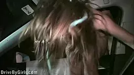 I watch Alexis Crystal get facialized through car window