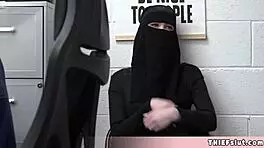 Cute Muslim teen caught hiding stolen stuff gets drilled hard