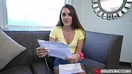 stepbrother gets deepthroat blowjob from smart stepsister