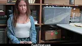 Shy Teen 18+ Bent Down and Punished Hard by Cop in Garage