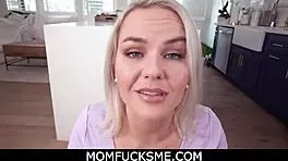 MomFucksMe - Fit Cougar with Bubble Butt Bends Over Kitchen Counter. Gets Pussy Fingered Hard and Deep!
