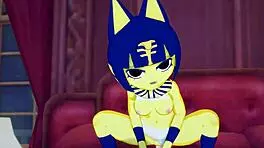 Ankha, wanna ride this thick cock in your bedroom tonight?