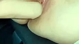 Girl Fucks Pussy With Rubber Dick In Taxi Backseat