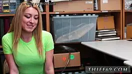 Blonde teen 18+ enjoys creampie and 69 at office