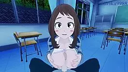 ochako uraraka and izuku midoriya have intense sex in my hero academia hentai