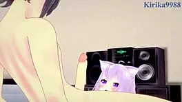 korone and okayu in intense hentai sex