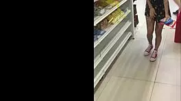 Milly Laszy Walks with Vibrator in Shopping Mall