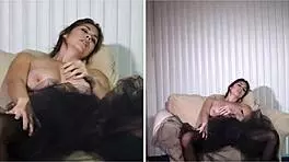 Mai Mao Performs Bold Erotic Striptease with Big Tits and Hairy Pussy