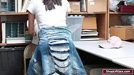 Lp officer gives blowjob and fucks carolina's pussy at work office pov