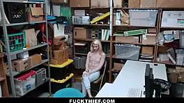 Cute Blonde Punished by Officer for Stealing