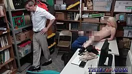 big tit blonde police officer dealing with attempted theft at work