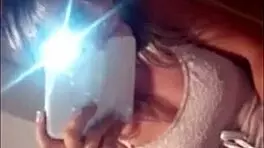 This teen babe is filming herself masturbating to orgasm in front of the mirror, squirting everywhere!