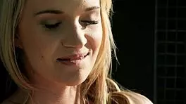 european babe rubs her shaved pussy solo