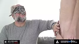 Pretty Teen Sasha Sparrow Makes Grandpa Cum In Mouth