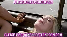 Cute teen gets her first porn audition with oral blowjob and natural big tits