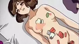 Naked Anime Babe Teased and Prodded Relentlessly