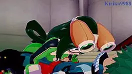 Tsuyu Asui And Mt Lady Fuck Izuku Midoriya In Intense Hentai Sex!