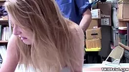 Pretty blonde teen pays burglar with pussy in doggystyle. 😏