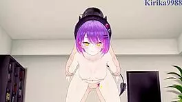 Yuzuki choco and tokoyami towa intense sex - hololive vtuber hentai!