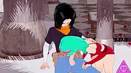 koikatsu bra c18 dragon ball fucks with blowjob, handjob, and cumshot uncensored