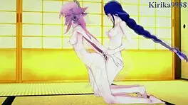 Shenhe And Lumine And Miko Yae And Raiden Shogun Intense Futanari Sex - Genshin Impact Hentai