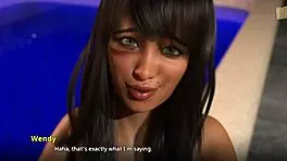 Wvm 144 relaxes by the pool with Cedey.