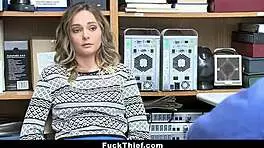 Blonde Teen 18+ Shoplyfter Fucked By Security Guard