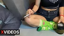 Homeless european slut offers shaved pussy for shelter!