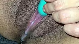 latina wife masturbates with cum oozing from her tight pussy, squirting everywhere in the room