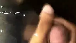 Shemale Solo Cums Inside Pool with Big Cock Outdoor Cumshot Action