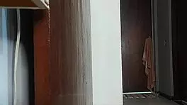 girl fucks through a hole in pantyhose for a footjob 😏