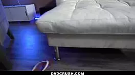 Stepdad grabs stepdaughter's ass as she cleans the floor.