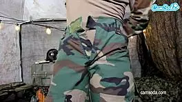 Naughty teen 18+ SOLDIER almost CAUGHT MASTURBATING in the field