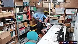 I caught a cute teen shoplifter who gave me a blowjob for freedom