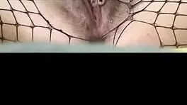 Wanna see me finger my wet hairy pussy to orgasm in fishnets?